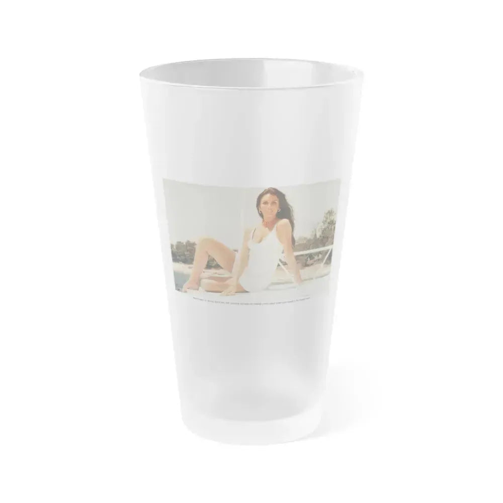Caroline Munro #293 (Vintage Female Icon) Frosted Pint Glass 16oz 16oz Frosted - Go Mug Yourself