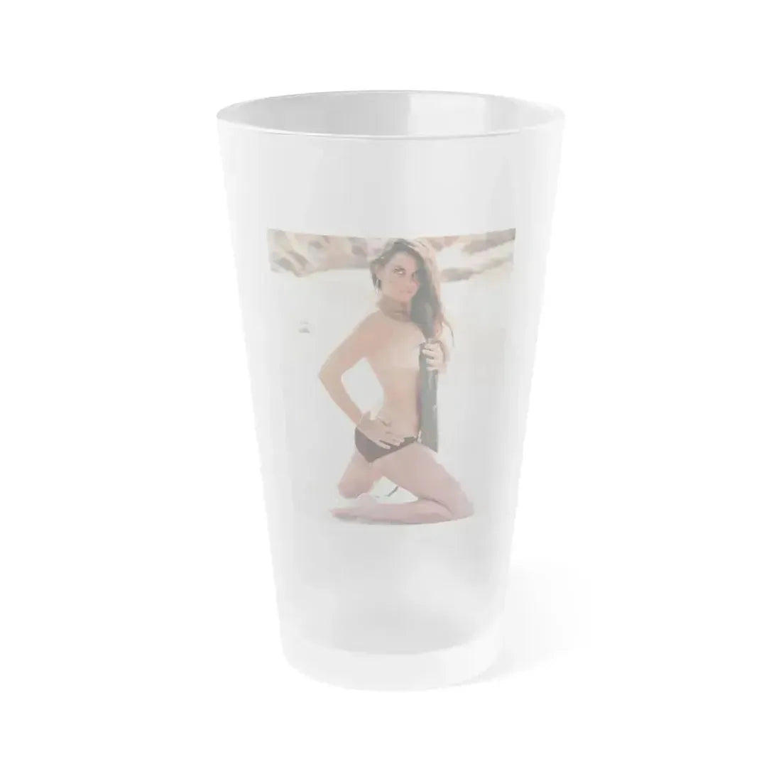 Caroline Munro #294 1 (Vintage Female Icon) Frosted Pint Glass 16oz 16oz Frosted - Go Mug Yourself