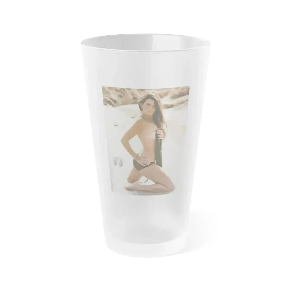 Caroline Munro #294 (Vintage Female Icon) Frosted Pint Glass 16oz 16oz Frosted - Go Mug Yourself