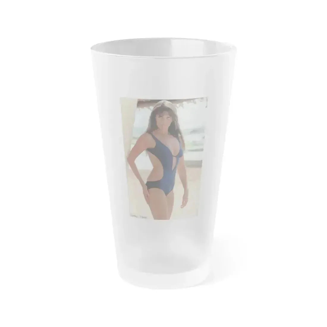 Caroline Munro #295 (Vintage Female Icon) Frosted Pint Glass 16oz 16oz Frosted - Go Mug Yourself