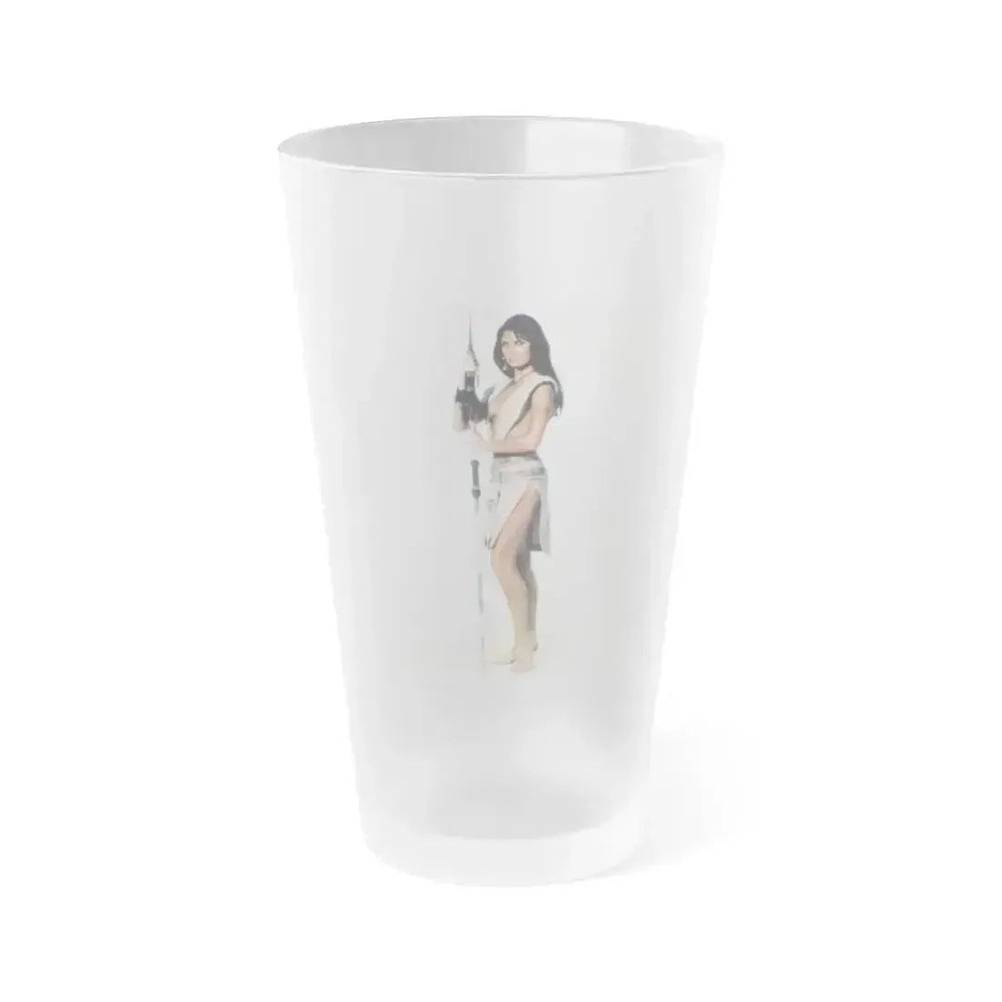 Caroline Munro #301 (Vintage Female Icon) Frosted Pint Glass 16oz 16oz Frosted - Go Mug Yourself