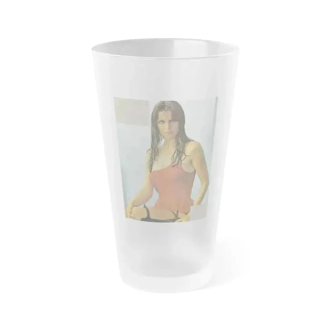 Caroline Munro #309 (Vintage Female Icon) Frosted Pint Glass 16oz 16oz Frosted - Go Mug Yourself