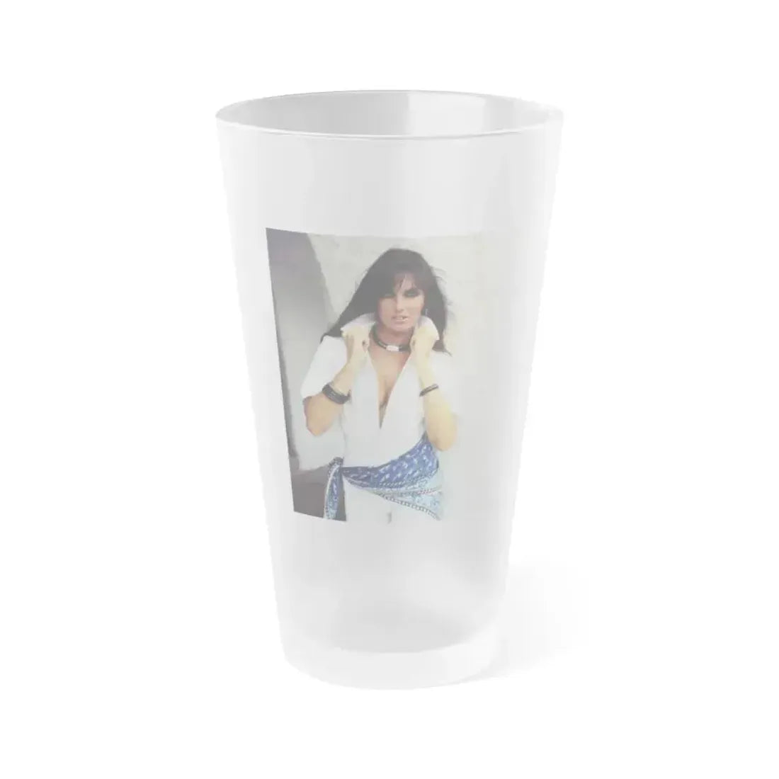 Caroline Munro #331 (Vintage Female Icon) Frosted Pint Glass 16oz 16oz Frosted - Go Mug Yourself
