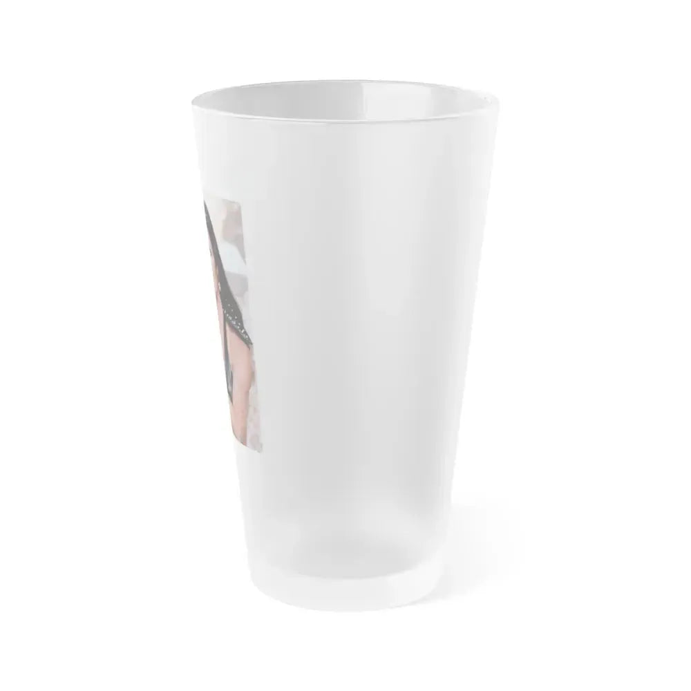 Caroline Munro #335 (Vintage Female Icon) Frosted Pint Glass 16oz - Go Mug Yourself