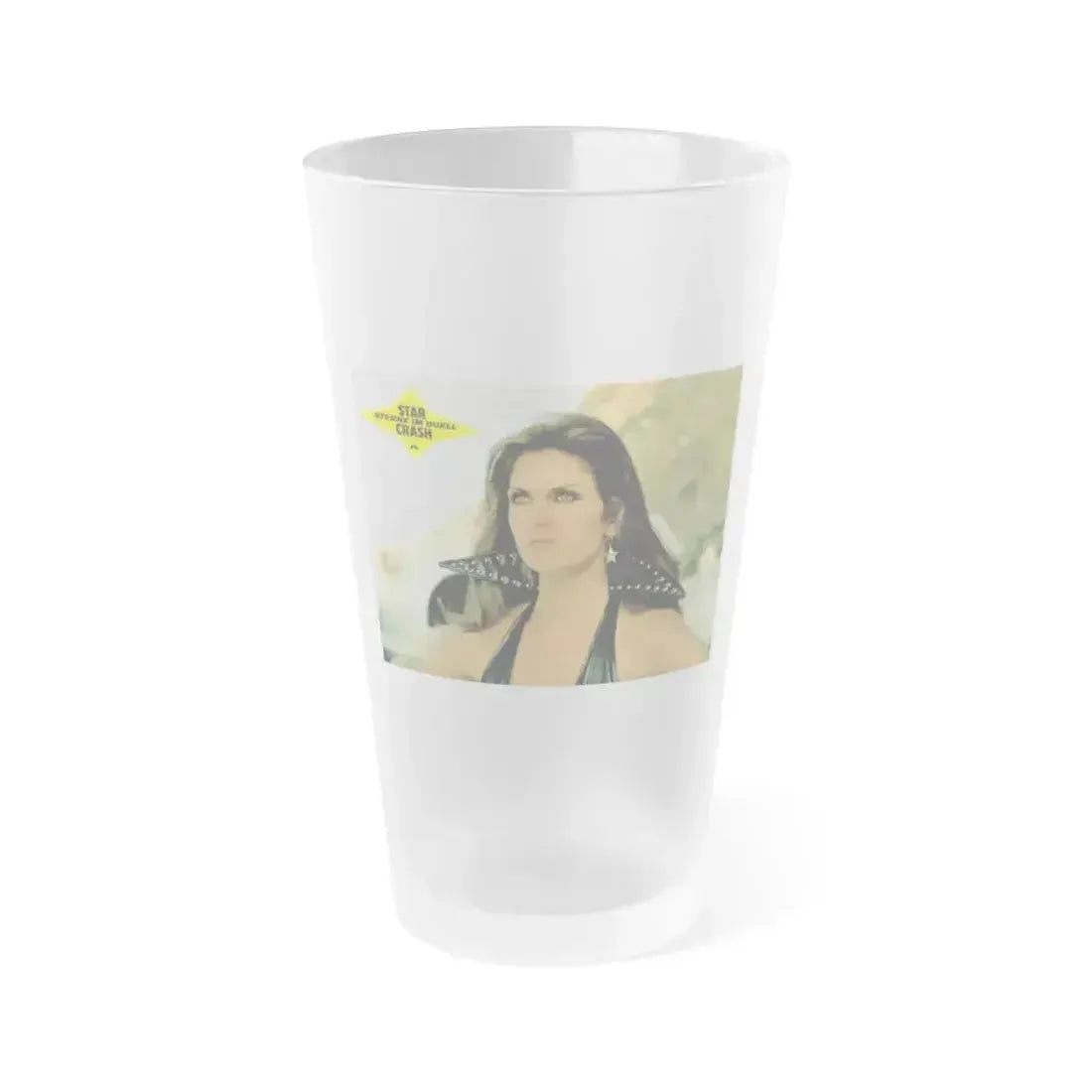 Caroline Munro #340 (Vintage Female Icon) Frosted Pint Glass 16oz 16oz Frosted - Go Mug Yourself