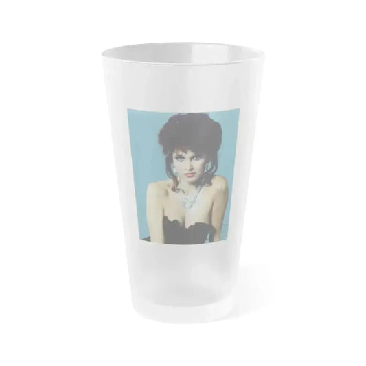 Caroline Munro #343 (Vintage Female Icon) Frosted Pint Glass 16oz 16oz Frosted - Go Mug Yourself