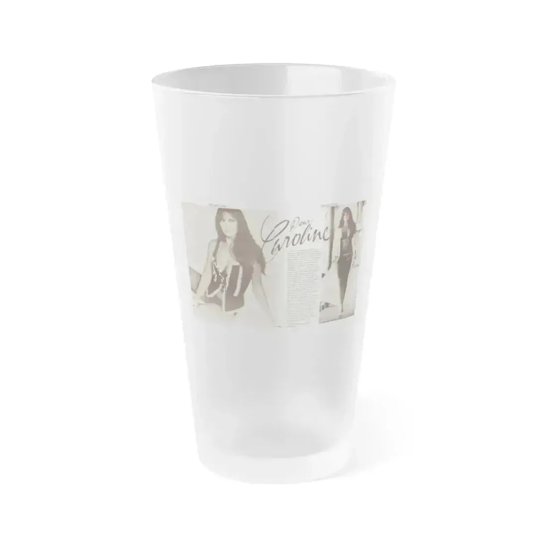 Caroline Munro #356 (Vintage Female Icon) Frosted Pint Glass 16oz 16oz Frosted - Go Mug Yourself