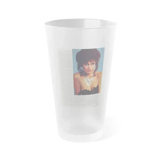 Caroline Munro #372 (Vintage Female Icon) Frosted Pint Glass 16oz 16oz Frosted - Go Mug Yourself
