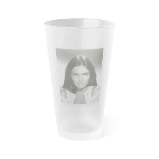 Caroline Munro #395 (Vintage Female Icon) Frosted Pint Glass 16oz 16oz Frosted - Go Mug Yourself