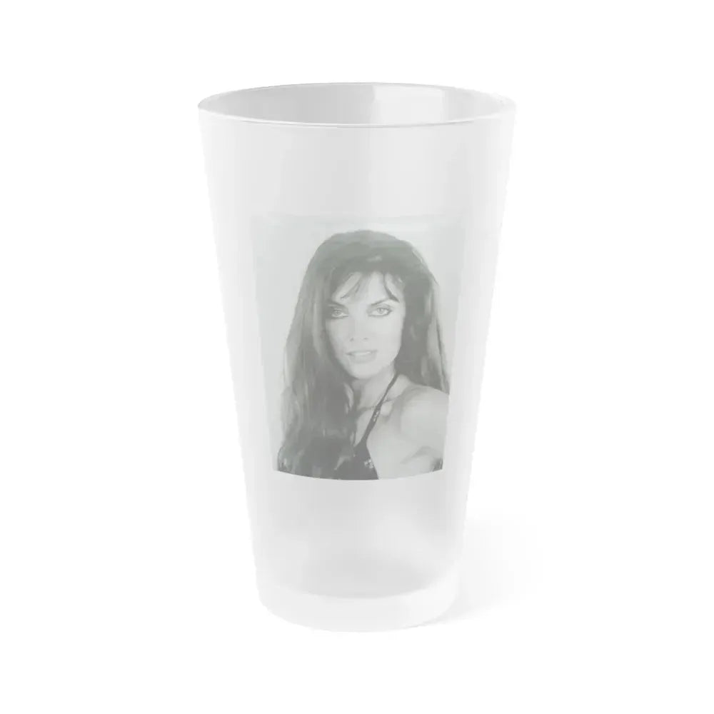 Caroline Munro #398 (Vintage Female Icon) Frosted Pint Glass 16oz 16oz Frosted - Go Mug Yourself