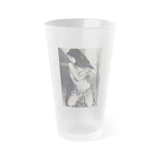 Caroline Munro #40 (Vintage Female Icon) Frosted Pint Glass 16oz 16oz Frosted - Go Mug Yourself