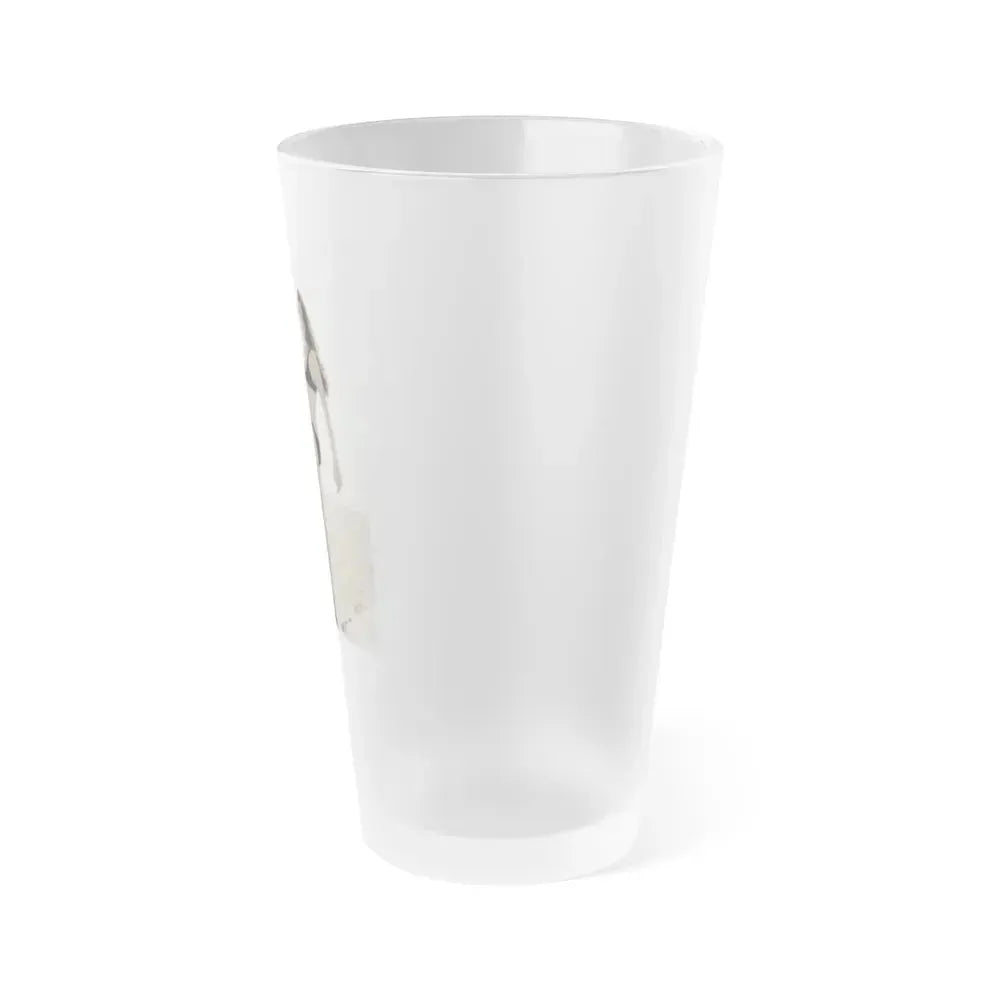 Caroline Munro #403 1 (Vintage Female Icon) Frosted Pint Glass 16oz - Go Mug Yourself