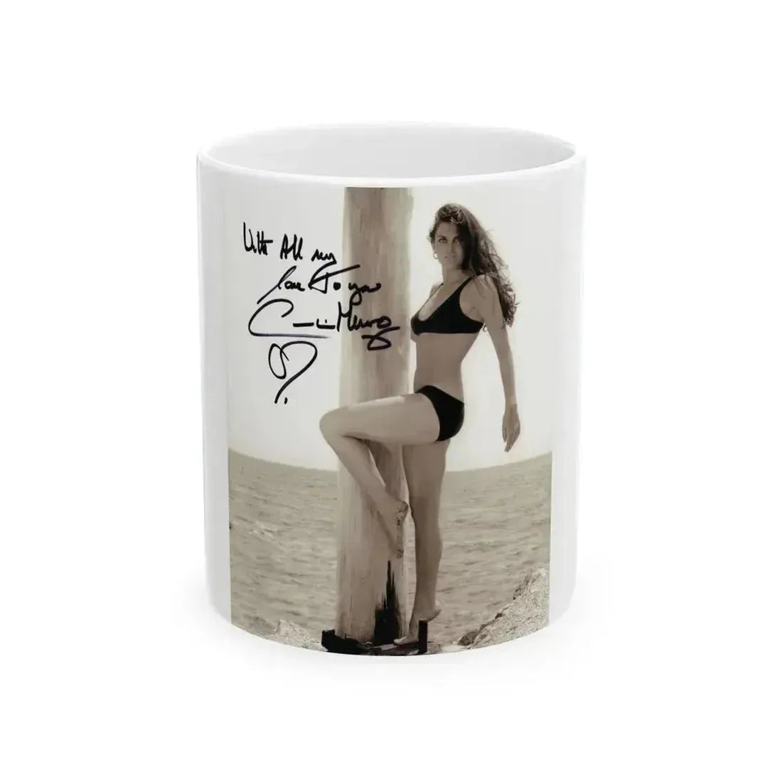 Caroline Munro #403 1 (Vintage Female Icon) White Coffee Mug 11oz - Go Mug Yourself