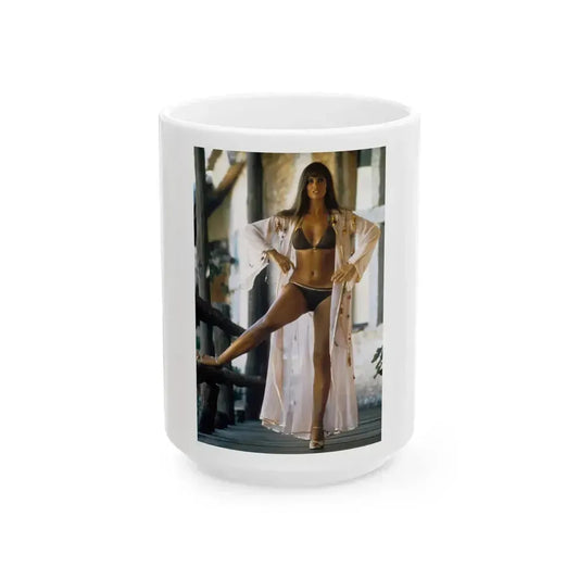 Caroline Munro #61 (Vintage Female Icon) White Coffee Mug 15oz - Go Mug Yourself