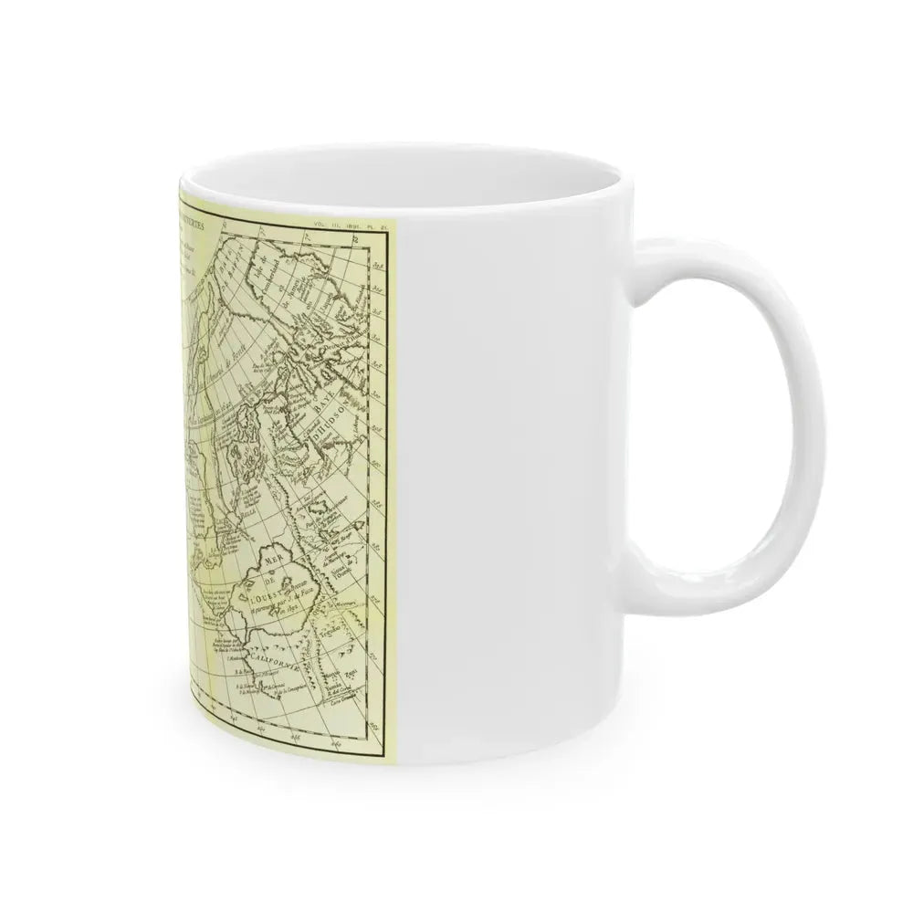 Carte Generale des Decouvertes de l'Amiral de Fonte (1762) (Map) White Coffee Mug - Go Mug Yourself