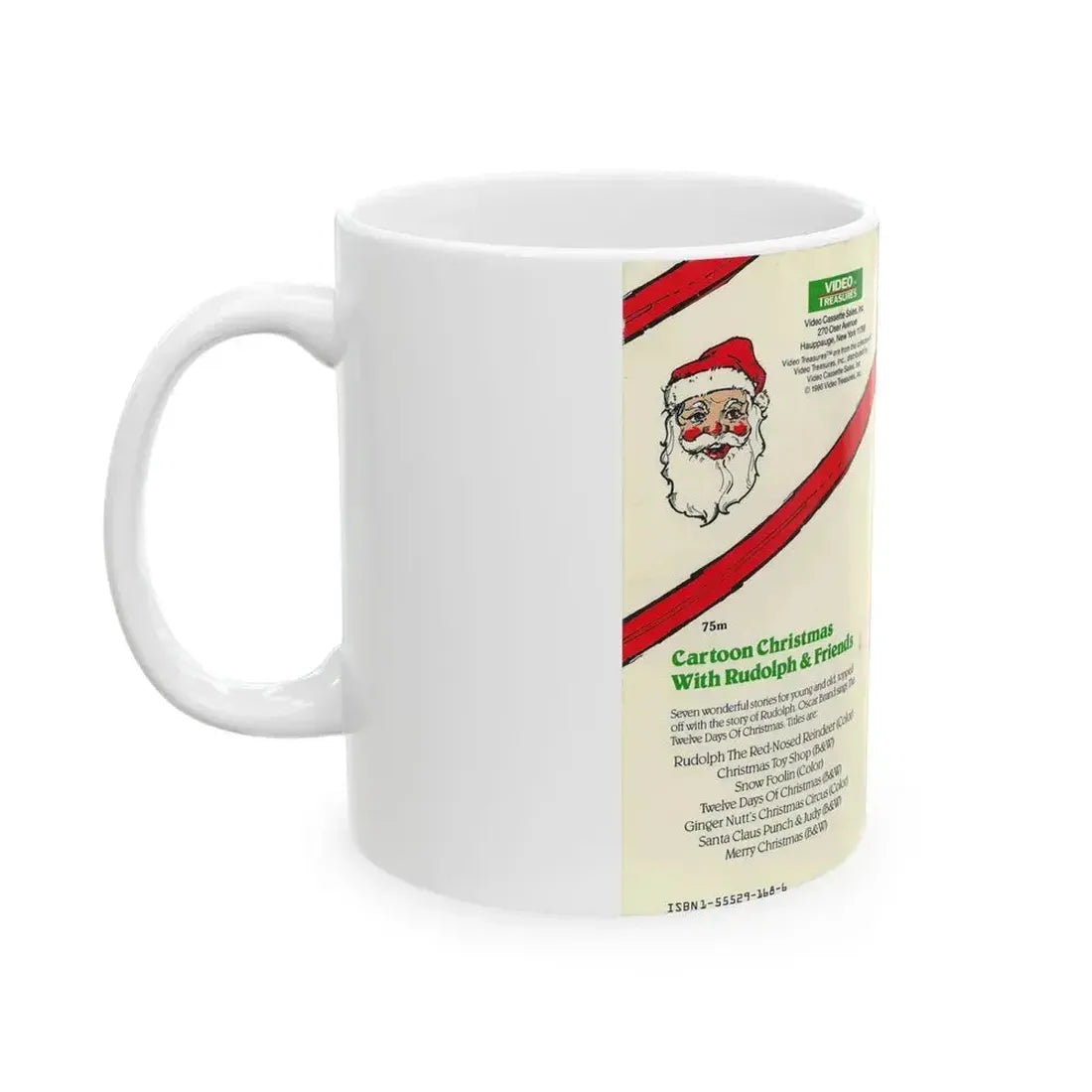 CARTOON CHRISTMAS WITH RUDOLPH AND FRIENDS (VHS COVER) - White Coffee Mug - Go Mug Yourself