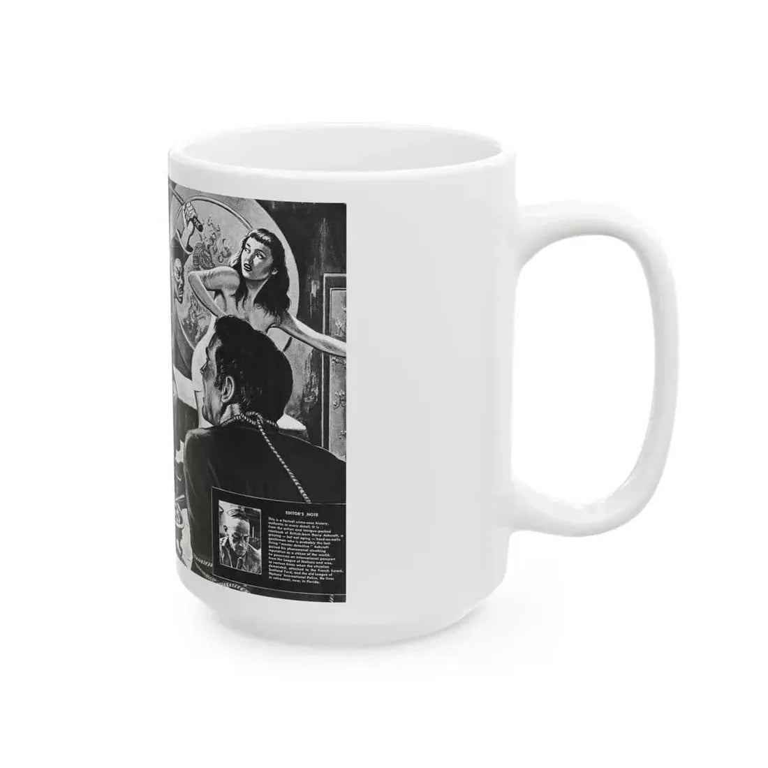 Case of the Silken Spider, Man's Illustrated, November 1958 - White Coffee Mug - Go Mug Yourself