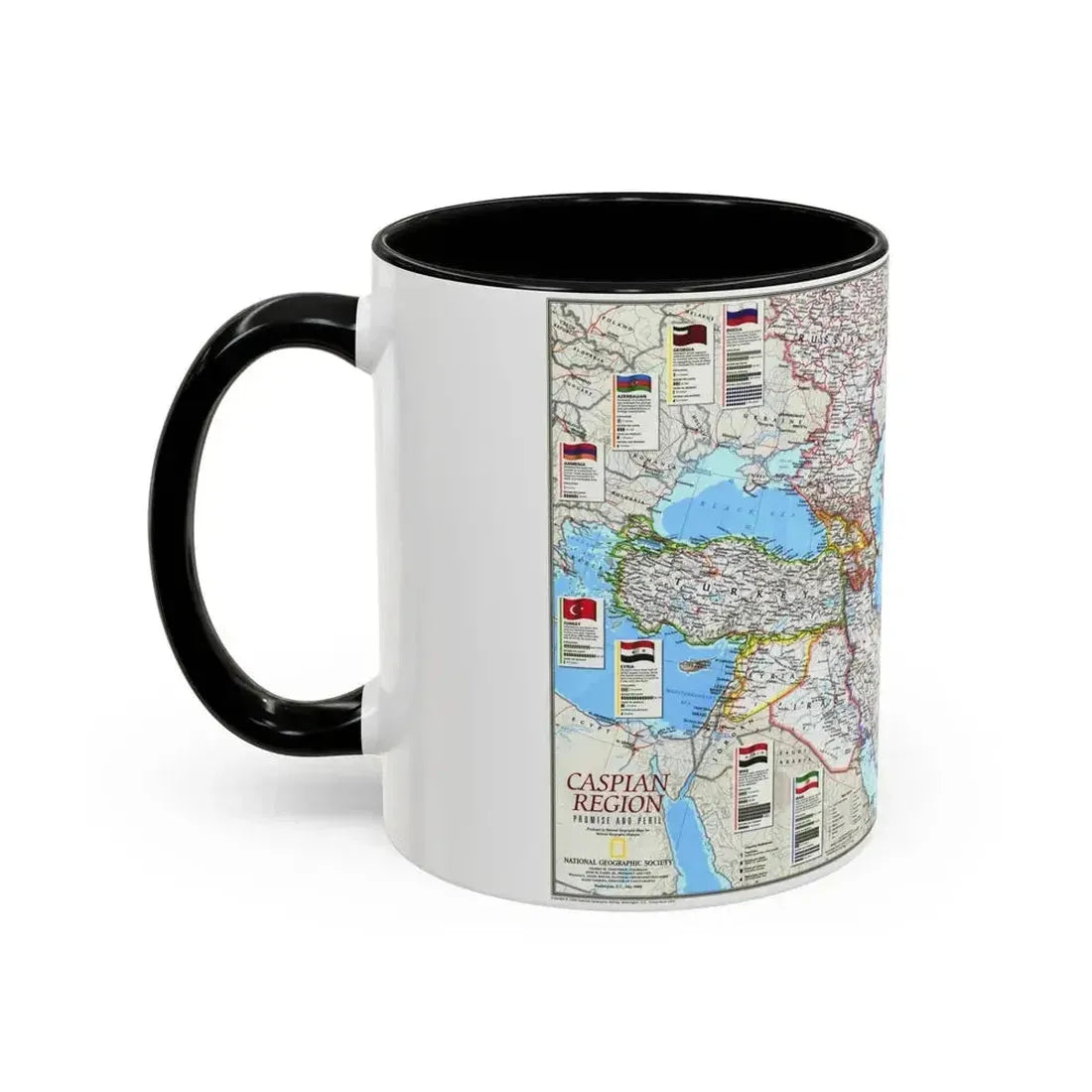 Caspian Region- Promise and Peril (1999) (Map) Accent Coffee Mug - Go Mug Yourself