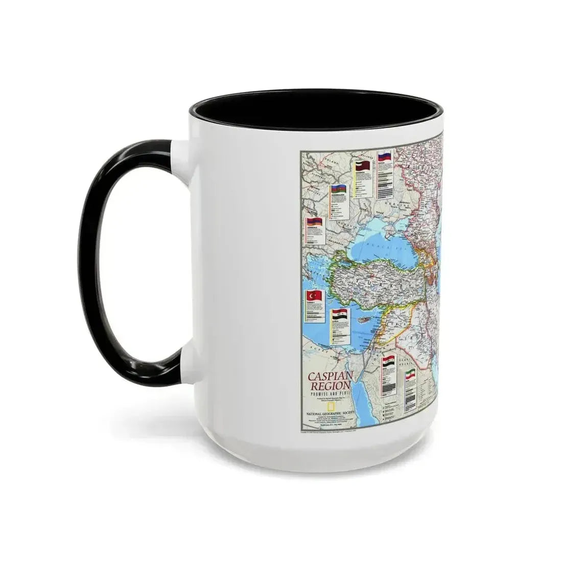 Caspian Region- Promise and Peril (1999) (Map) Accent Coffee Mug - Go Mug Yourself