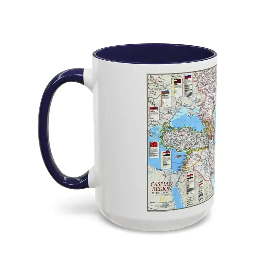 Caspian Region- Promise and Peril (1999) (Map) Accent Coffee Mug - Go Mug Yourself