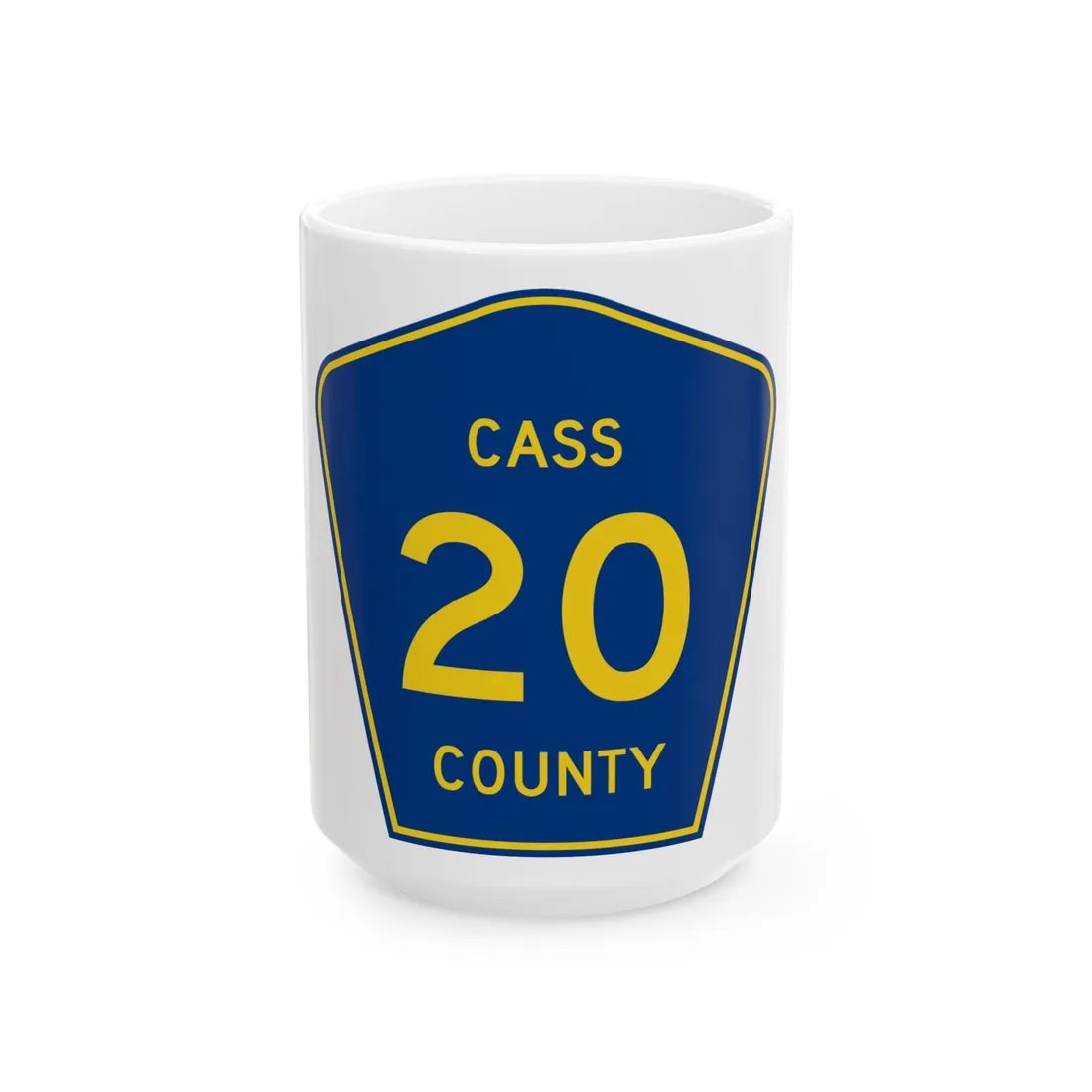 Cass County Route 20 ND (North Dakota) (Road Sign) White Coffee Mug 15oz - Go Mug Yourself