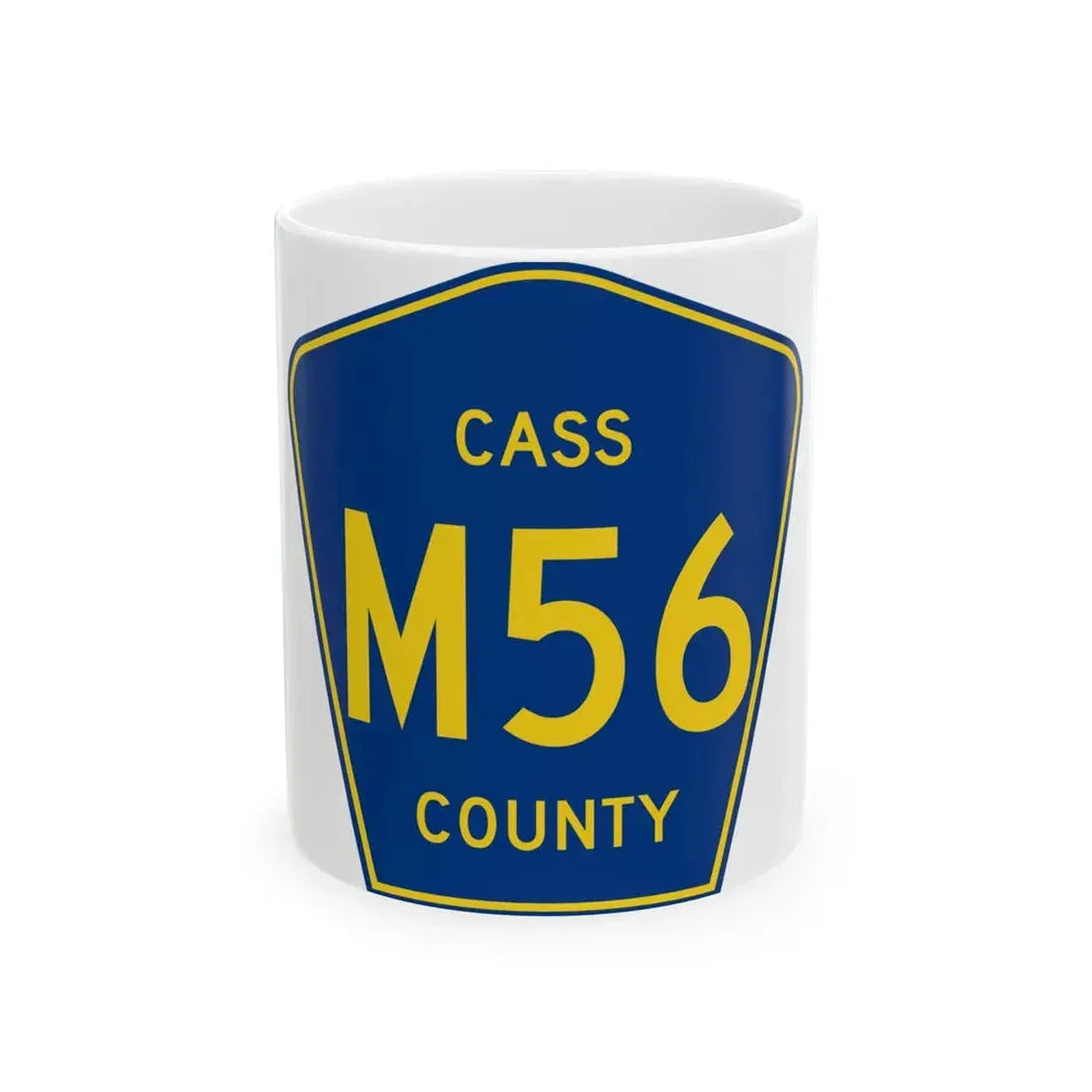 Cass County Route M56 IA (Iowa) (Road Sign) White Coffee Mug 11oz - Go Mug Yourself