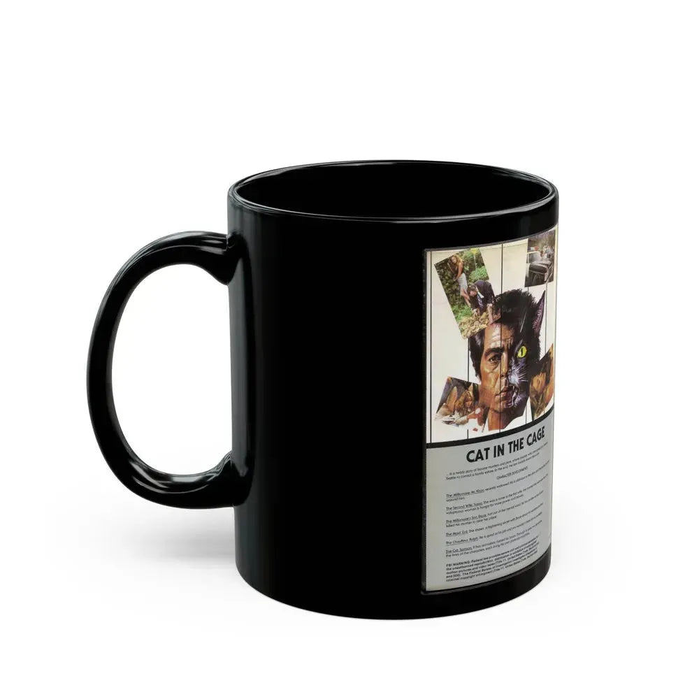 CAT IN THE CAGE (VHS COVER) - Black Coffee Mug - Go Mug Yourself