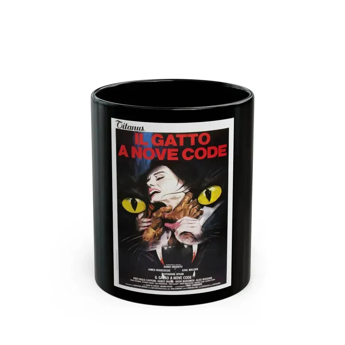 CAT O'NINE TAILS 1971 Movie Poster - Black Coffee Mug 11oz - Go Mug Yourself