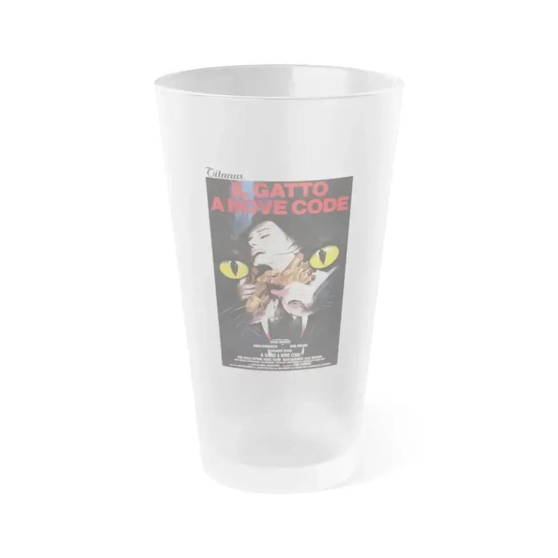 CAT O'NINE TAILS 1971 Movie Poster - Frosted Pint Glass 16oz 16oz Frosted - Go Mug Yourself