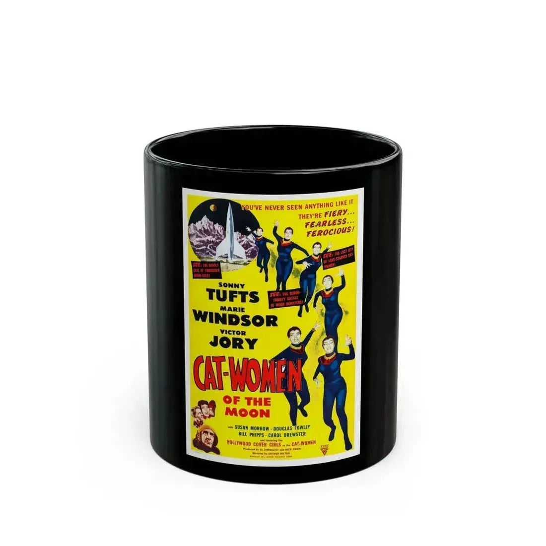 CAT-WOMEN OF THE MOON 1953 Movie Poster - Black Coffee Mug 11oz - Go Mug Yourself