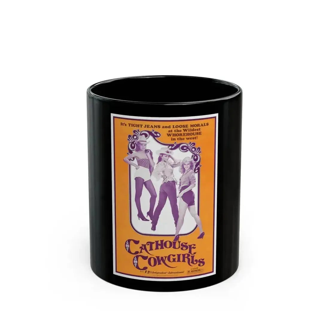 CATHOUSE COWGIRLS (BLAZING STEWARDESSES) 1975 Movie Poster - Black Coffee Mug 11oz - Go Mug Yourself