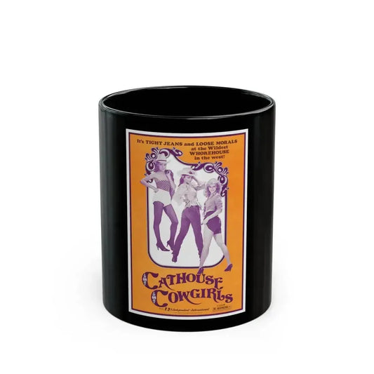 CATHOUSE COWGIRLS (BLAZING STEWARDESSES) 1975 Movie Poster - Black Coffee Mug 11oz - Go Mug Yourself