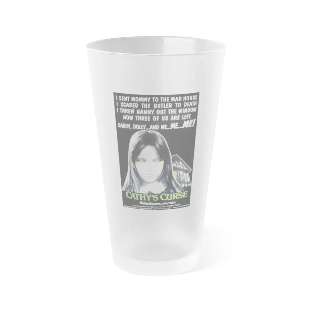 CATHY'S CURSE 1977 Movie Poster - Frosted Pint Glass 16oz 16oz Frosted - Go Mug Yourself