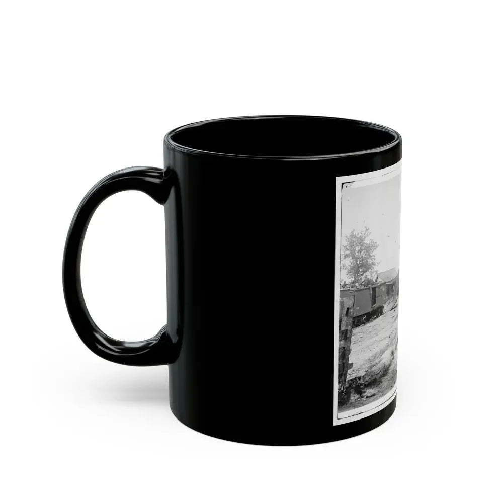 Catlett's Station, Va. The Station With U.S. Military Railroad Boxcars And Soldiers (U.S. Civil War) Black Coffee Mug - Go Mug Yourself