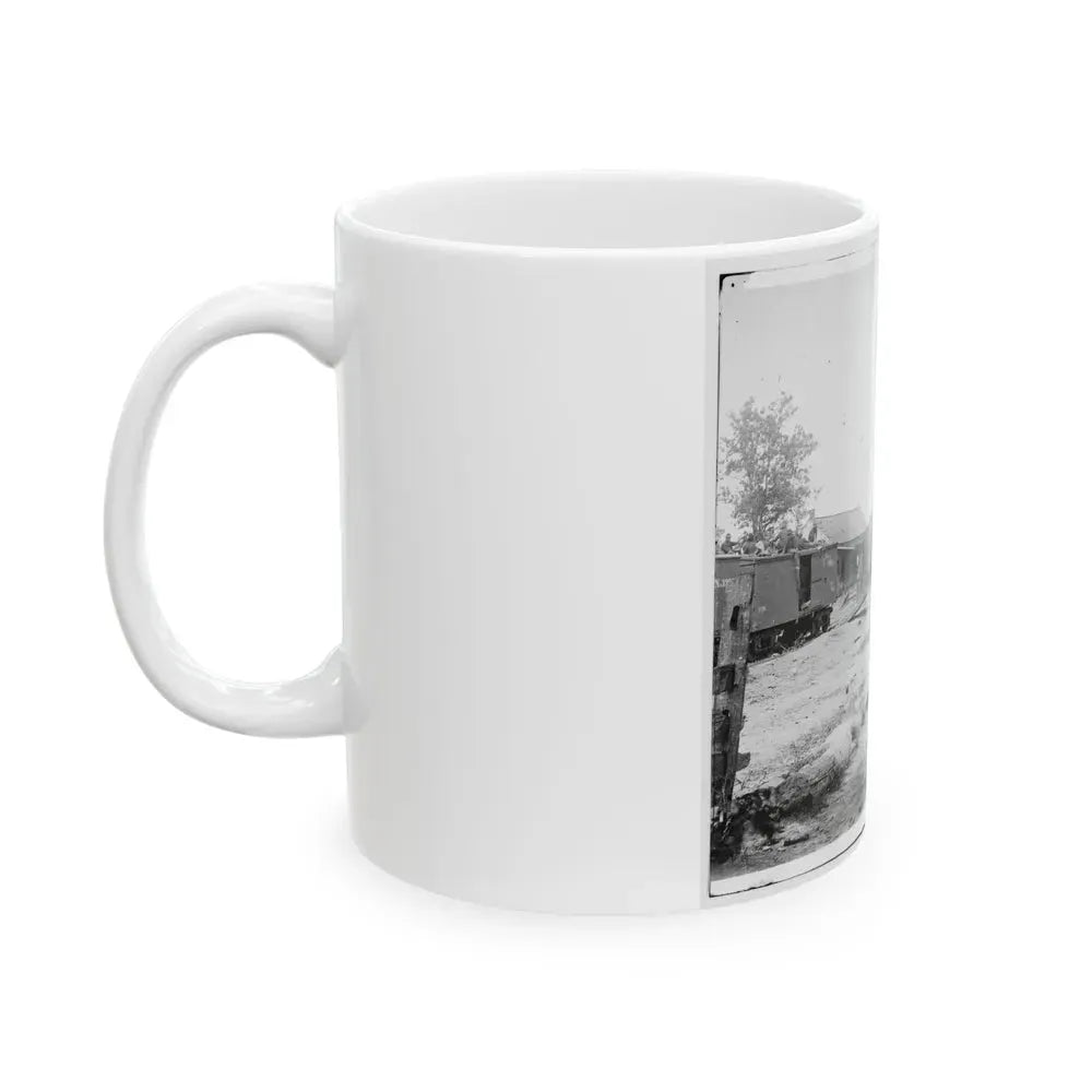 Catlett's Station, Va. The Station With U.S. Military Railroad Boxcars And Soldiers (U.S. Civil War) White Coffee Mug - Go Mug Yourself