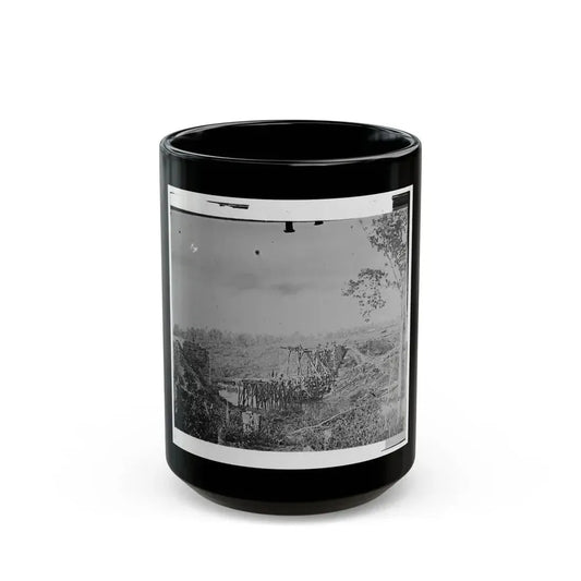 Catlett's Station, Va., Vicinity. Federal Soldiers Rebuilding The Orange & Alexandria Railroad Bridge Over Cedar Run (U.S. Civil War) Black Coffee Mug 15oz - Go Mug Yourself