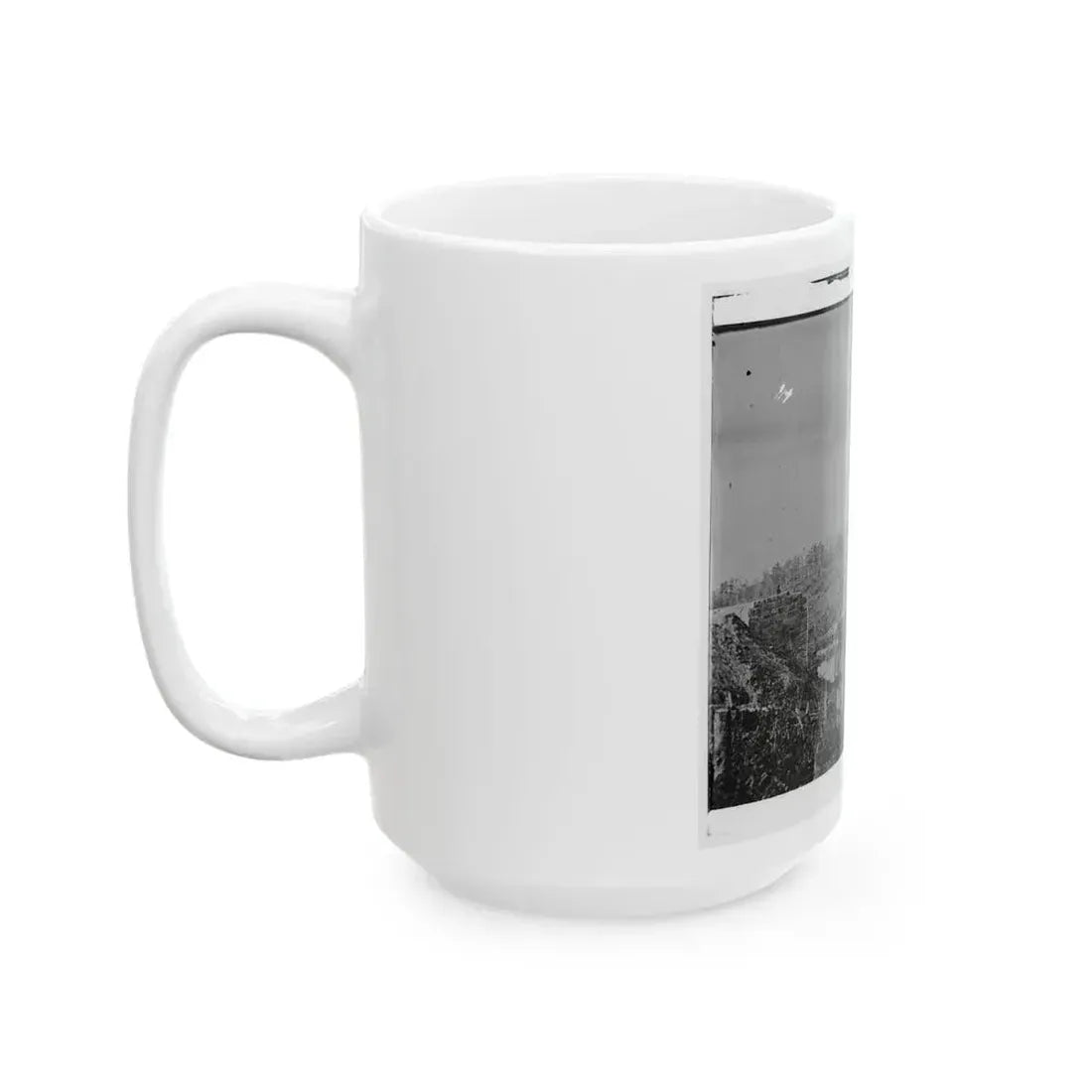 Catlett's Station, Va., Vicinity. Federal Soldiers Rebuilding The Orange & Alexandria Railroad Bridge Over Cedar Run (U.S. Civil War) White Coffee Mug - Go Mug Yourself