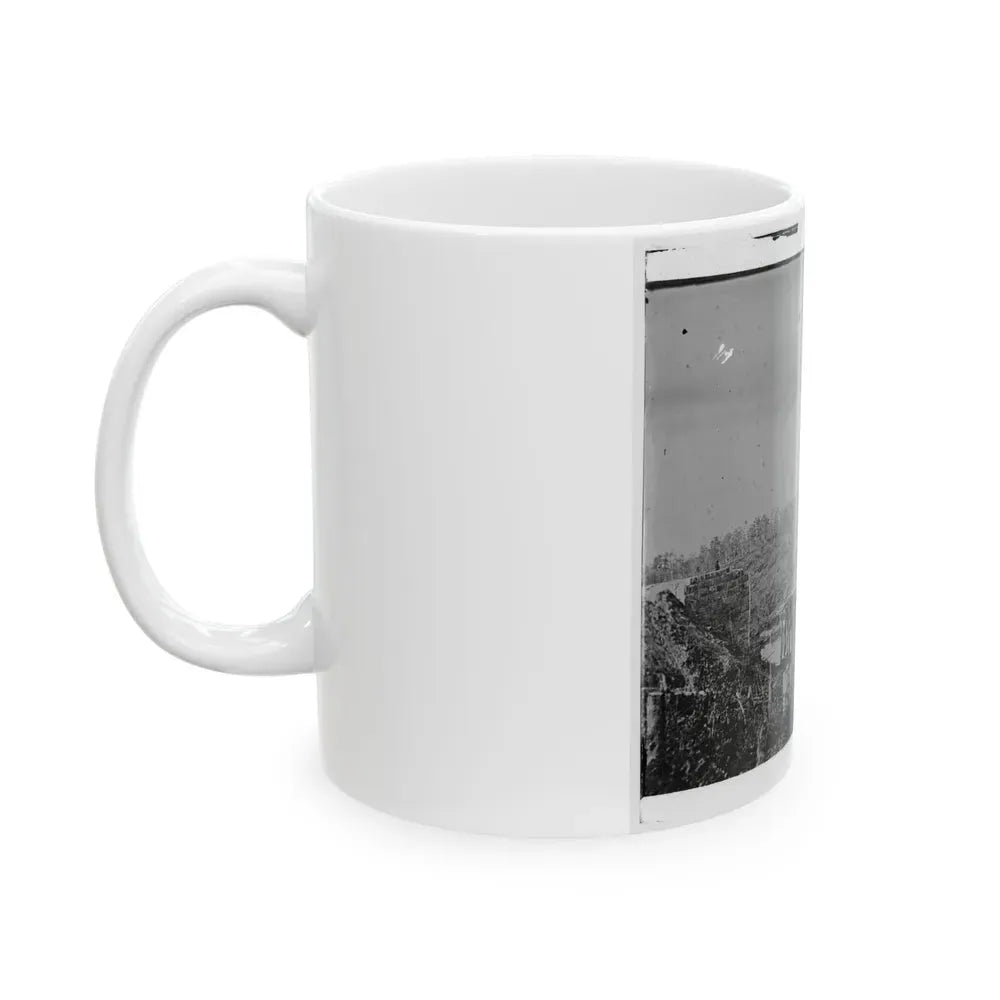Catlett's Station, Va., Vicinity. Federal Soldiers Rebuilding The Orange & Alexandria Railroad Bridge Over Cedar Run (U.S. Civil War) White Coffee Mug - Go Mug Yourself