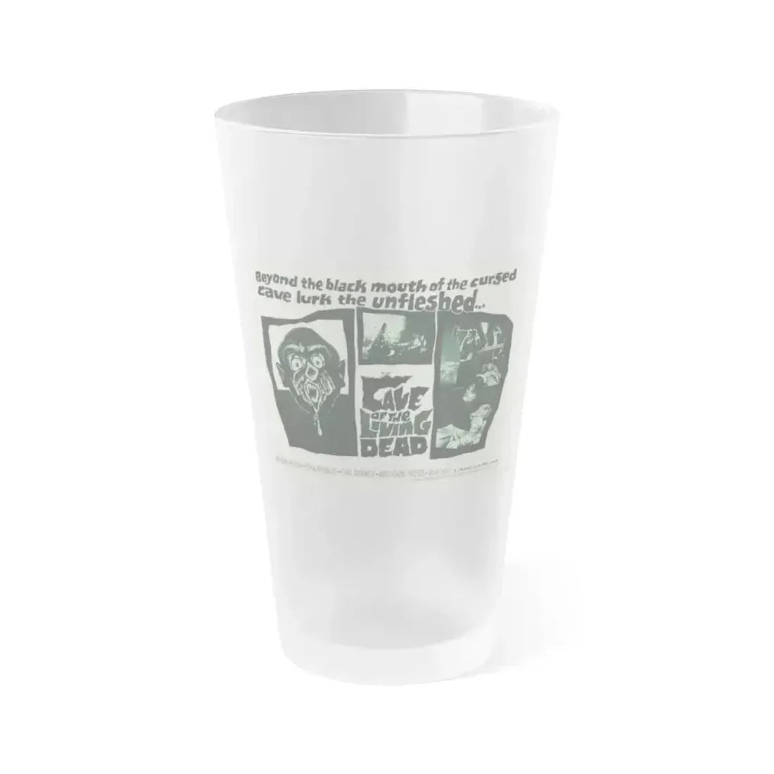 CAVE OF THE LIVING DEAD 1964 Movie Poster - Frosted Pint Glass 16oz 16oz Frosted - Go Mug Yourself