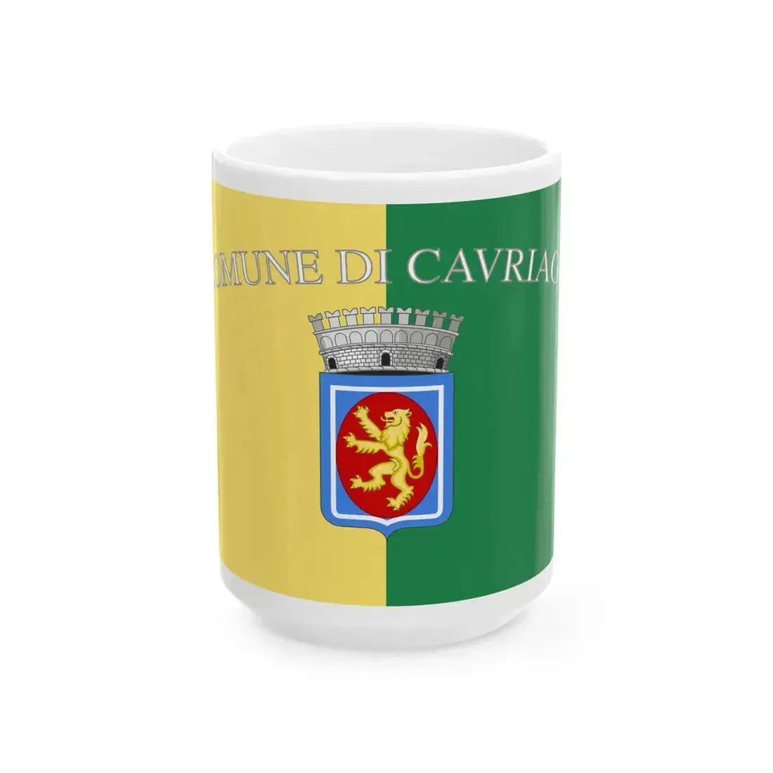 Cavriago-Bandiera (Italy) White Coffee Mug 15oz - Go Mug Yourself
