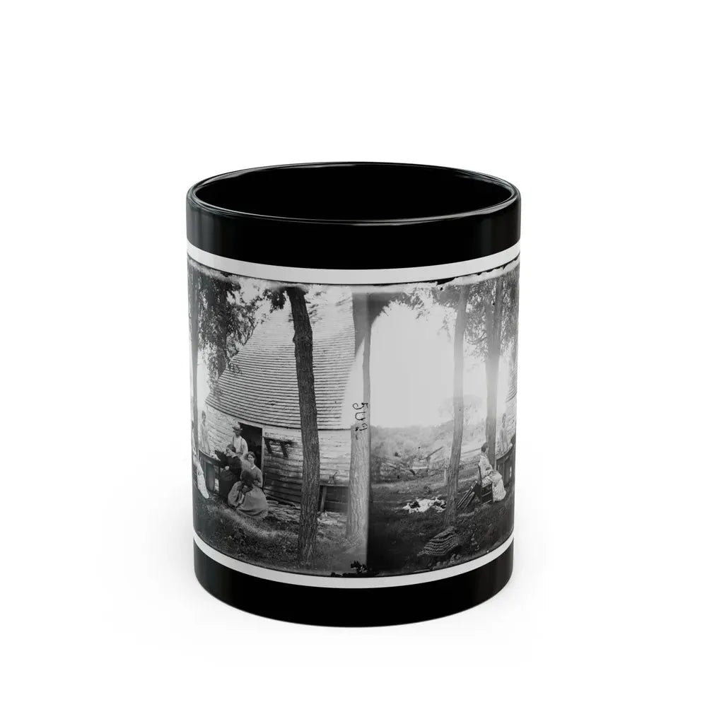 Cedar Mountain, Va. Family Group Before The House In Which Gen. Charles S. Winder (C.S.A.) Died (U.S. Civil War) Black Coffee Mug 11oz - Go Mug Yourself