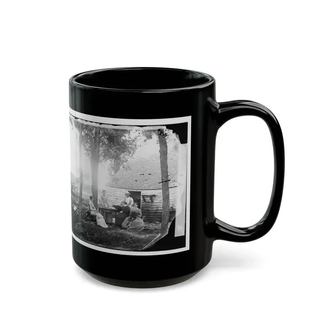 Cedar Mountain, Va. Family Group Before The House In Which Gen. Charles S. Winder (C.S.A.) Died (U.S. Civil War) Black Coffee Mug - Go Mug Yourself
