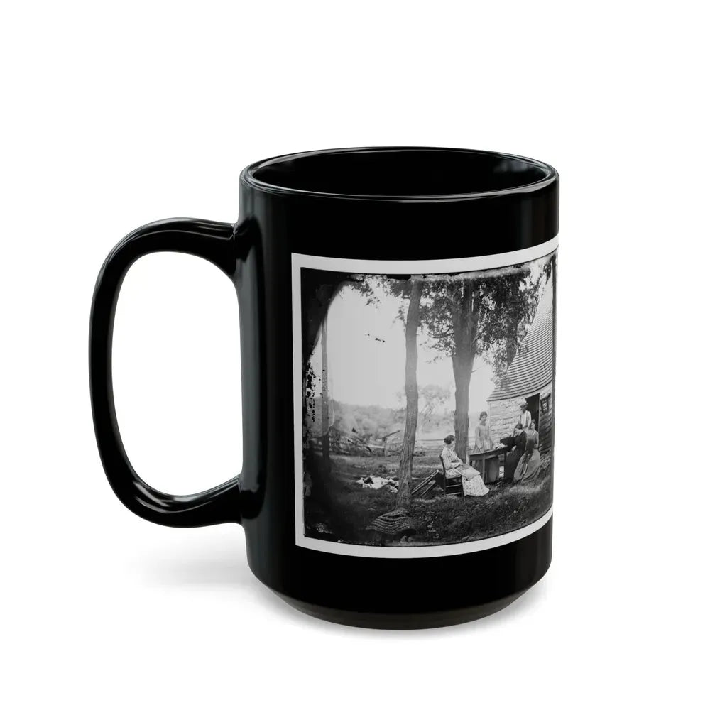 Cedar Mountain, Va. Family Group Before The House In Which Gen. Charles S. Winder (C.S.A.) Died (U.S. Civil War) Black Coffee Mug - Go Mug Yourself