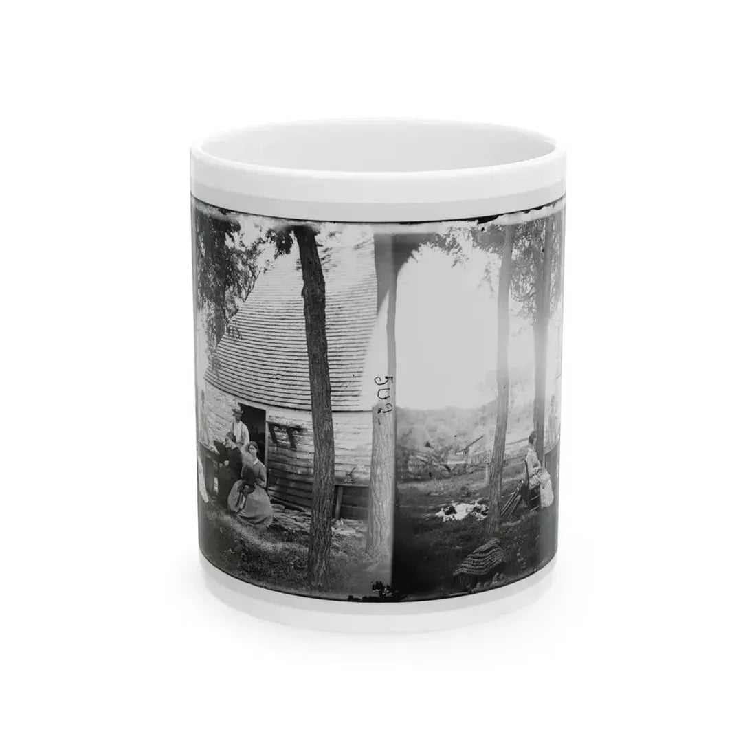 Cedar Mountain, Va. Family Group Before The House In Which Gen. Charles S. Winder (C.S.A.) Died (U.S. Civil War) White Coffee Mug 11oz - Go Mug Yourself
