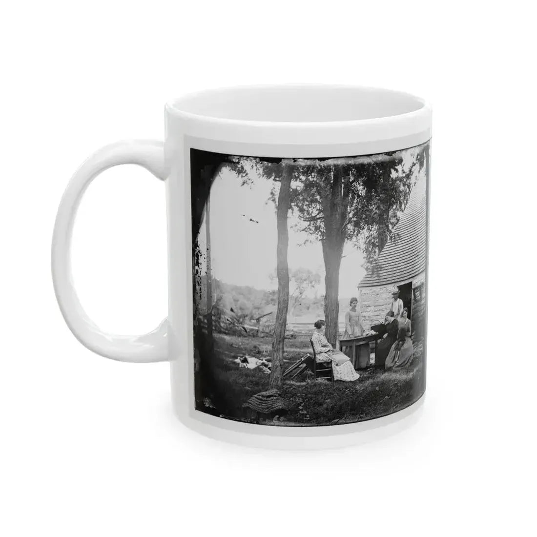 Cedar Mountain, Va. Family Group Before The House In Which Gen. Charles S. Winder (C.S.A.) Died (U.S. Civil War) White Coffee Mug - Go Mug Yourself