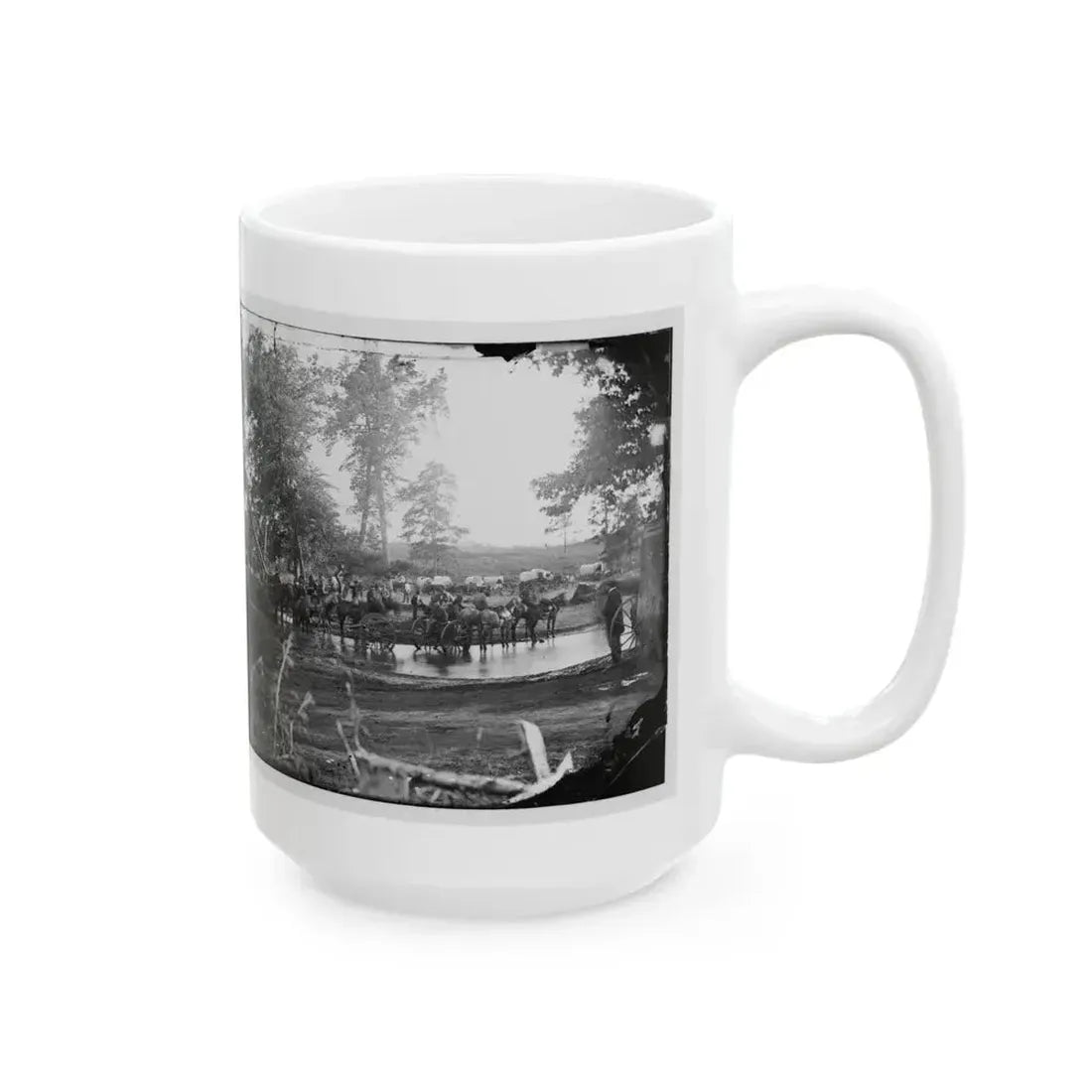 Cedar Mountain, Va. Federal Battery Fording A Tributary Of The Rappahannock On The Day Of Battle (U.S. Civil War) White Coffee Mug - Go Mug Yourself