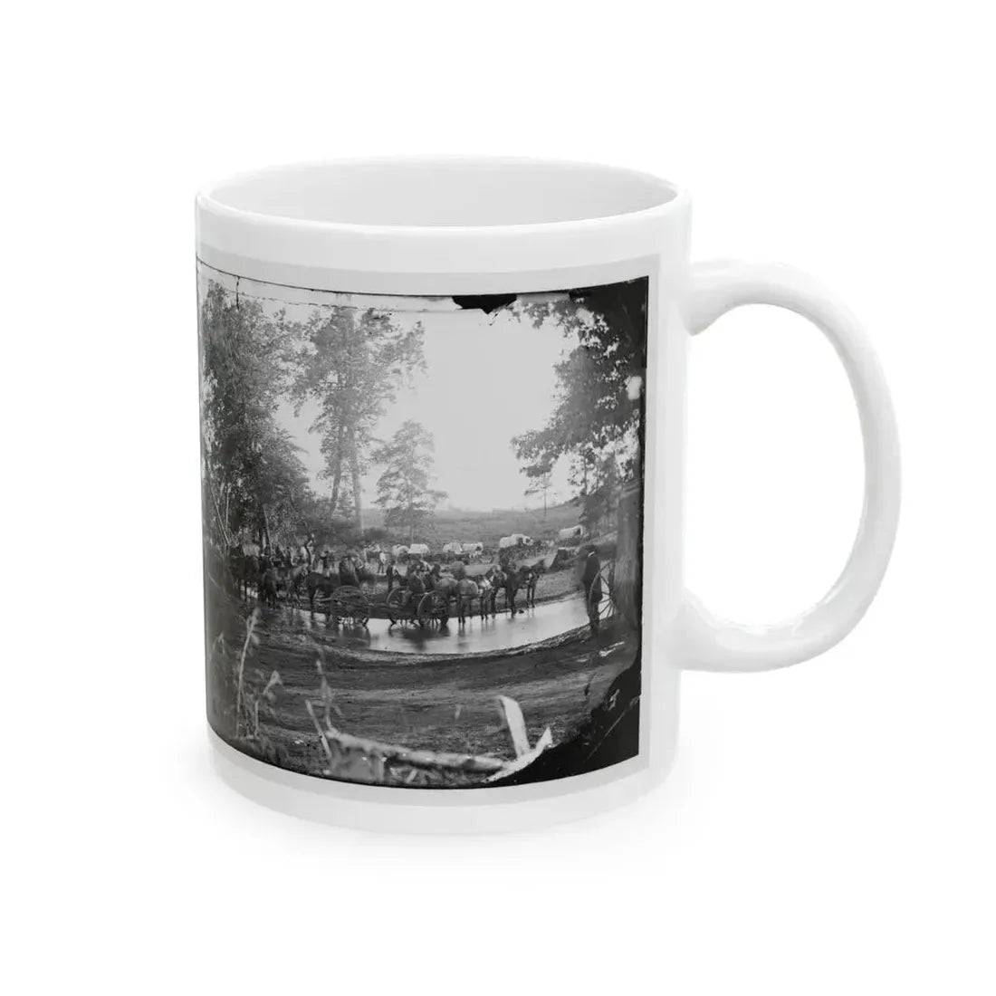 Cedar Mountain, Va. Federal Battery Fording A Tributary Of The Rappahannock On The Day Of Battle (U.S. Civil War) White Coffee Mug - Go Mug Yourself