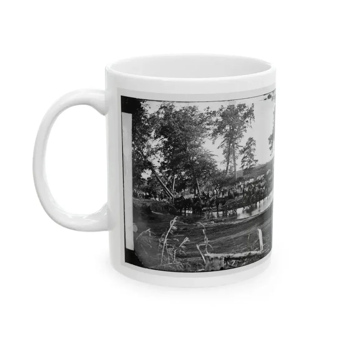 Cedar Mountain, Va. Federal Battery Fording A Tributary Of The Rappahannock On The Day Of Battle (U.S. Civil War) White Coffee Mug - Go Mug Yourself