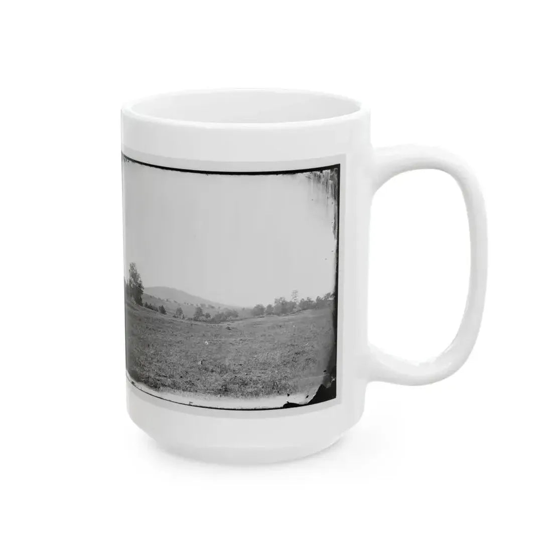 Cedar Mountain, Va. View Of Battlefield With The Mountain In The Distance (U.S. Civil War) White Coffee Mug - Go Mug Yourself