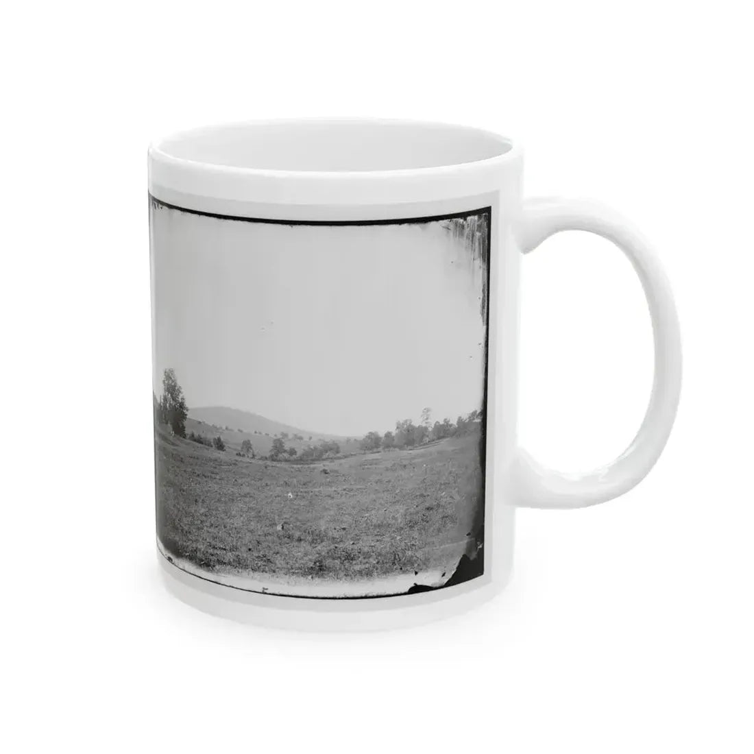 Cedar Mountain, Va. View Of Battlefield With The Mountain In The Distance (U.S. Civil War) White Coffee Mug - Go Mug Yourself